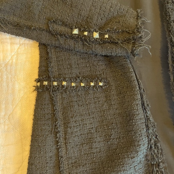 Zara Boucle Tweed Structured Jacket with Studs, XS - Picture 5 of 11